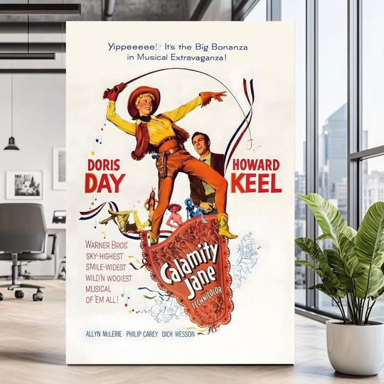 Calamity Jane(1953) Classic Movie Posters | Canvas Prints | Movie Wall Decor | Home Theater Decor | Recommended Movie Lover Gifts