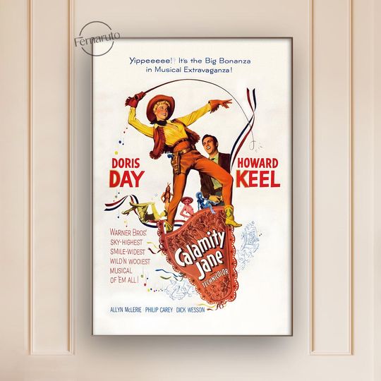 Calamity Jane (1953) Classic Movie Poster | Film Wall Art | Home Theater Decor | Movie Lover Gift Idea