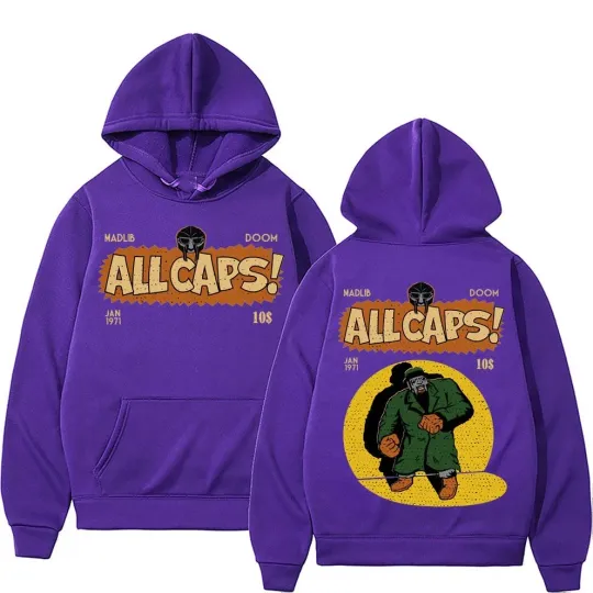 Discover Collection MF Dooom Madlib All Caps Hoodie Purple Gift