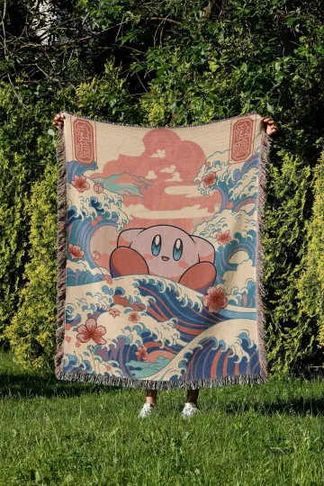 Kirby Hand Woven Blanket - Retro Gaming