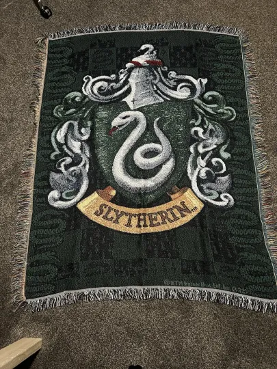 Harry Potter Slytherin Woven Tapestry Throw Blanket 48" x 60"