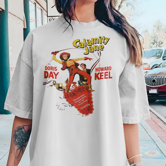 Discover Calamity Jane V1 movie poster vintage retro print Natural cotton T shirt