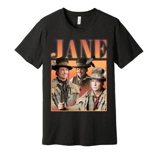 Calamity Jane Oversized Graphic Street Fashion T-Shirt - Deadwood Lover - Gritty American Wild West TV Show - Black White or Grey Tee