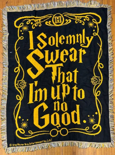 Discover Harry Potter Jaquard Woven Cotton Solemnly Swear That I Am Up To No Good Blanket