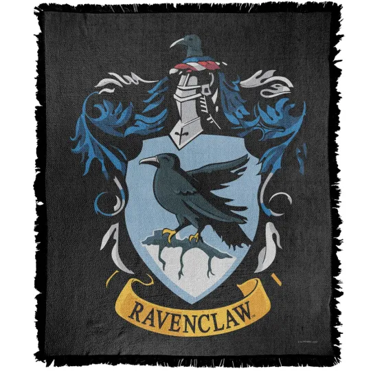 Harry Potter Blanket, 50"x60" Ravenclaw Crest Woven Blend Throw
