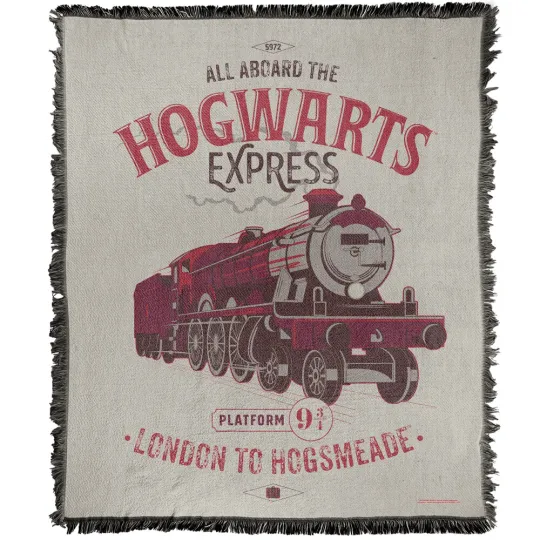 Harry Potter Blanket, 50"x60" Hogwarts Express Woven Blend Throw Blanket