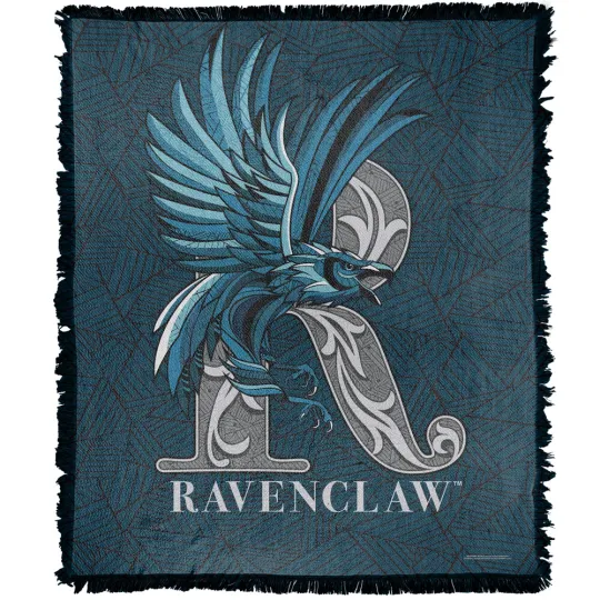 Harry Potter Blanket, 50"x60" Line Style Ravenclaw Woven Blend Throw