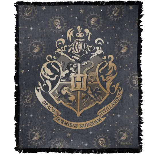 Harry Potter Blanket, 50"x60" Starry Hogwarts Woven Blend Throw Blanket