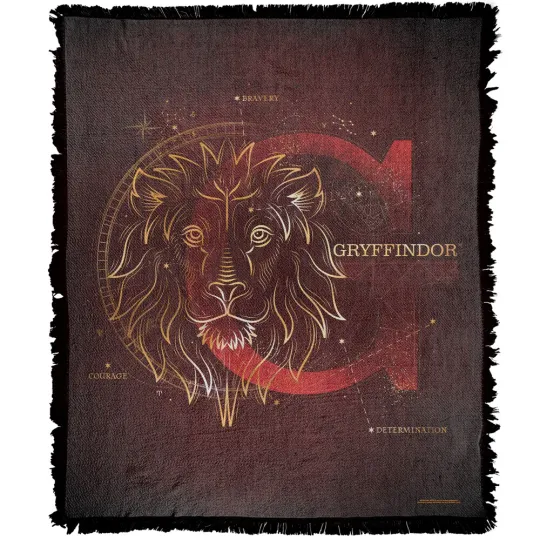 Harry Potter Blanket, 50"x60" Celestial Gryffindor Woven Blend Throw