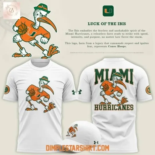 Miami Hurricane Luck Of The Ibis 3D White Unisex T-Shirt