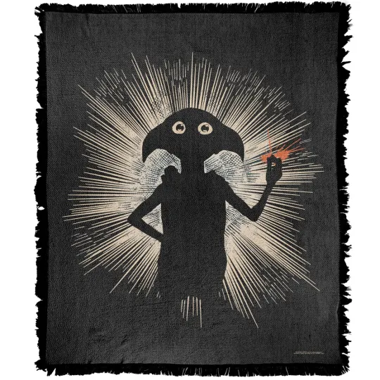Discover Harry Potter Blanket, 50"x60" Dobby Snapping Fingers Woven Cotton Blend Throw