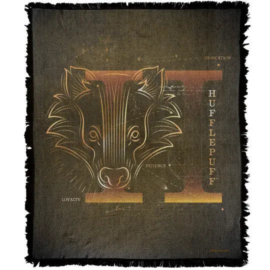 Harry Potter Blanket, 50"x60" Celestial Hufflepuff Woven Blend Throw