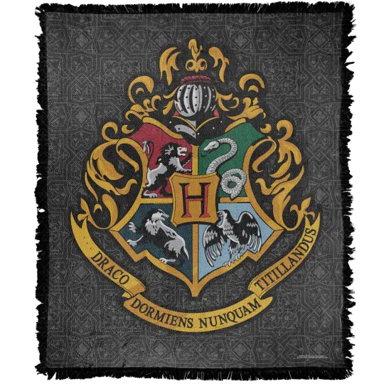 Harry Potter Blanket, 50"x60" Original Hogwarts Woven Blend Throw