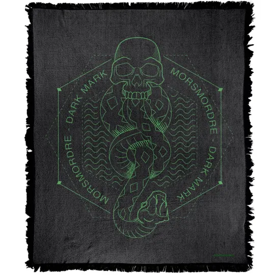 Discover Harry Potter Blanket, 50"x60" Death Eater Mark Woven Cotton Blend Throw Blanket