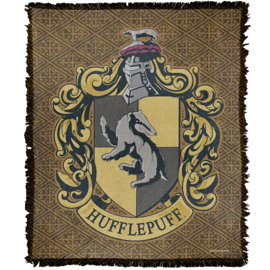Harry Potter Blanket, 50"x60" Original Hufflepuff Woven Blend Throw