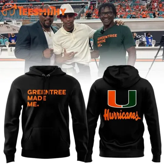 Discover Miami Hurricane Football Double Sided Green Hoodie