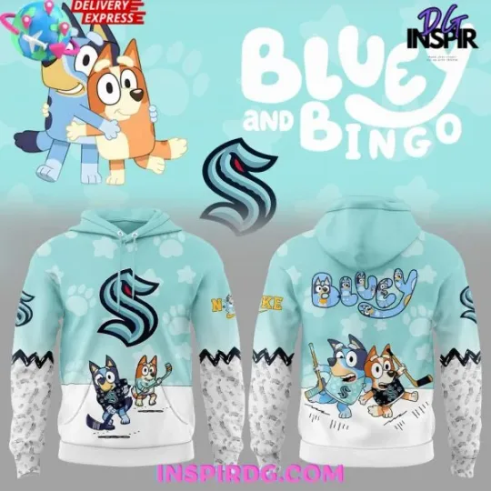 Seattle 1Kraken BlueyDad and Bingo 3D Hoodie Unisex