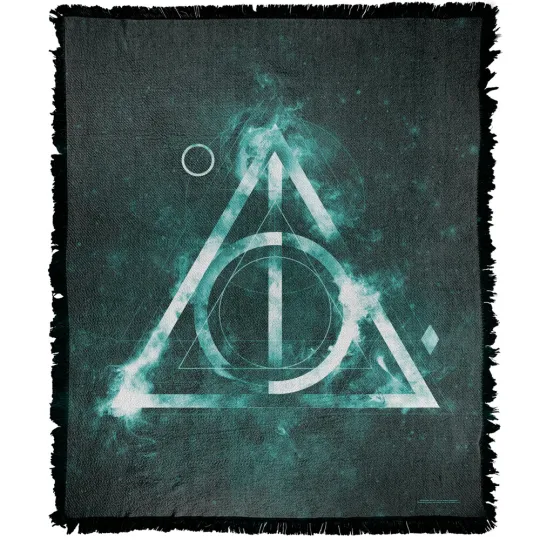 Harry Potter Blanket, 50"x60" Deathly Hallows Woven Blend Throw Blanket
