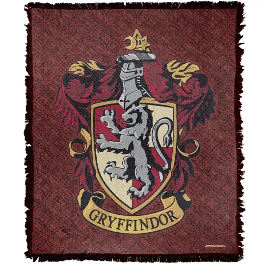 Harry Potter Blanket, 50"x60" Original Gryffindor Woven Blend Throw