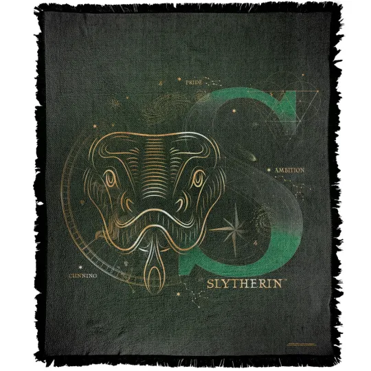 Harry Potter Blanket, 50"x60" Celestial Slytherin Woven Blend Throw