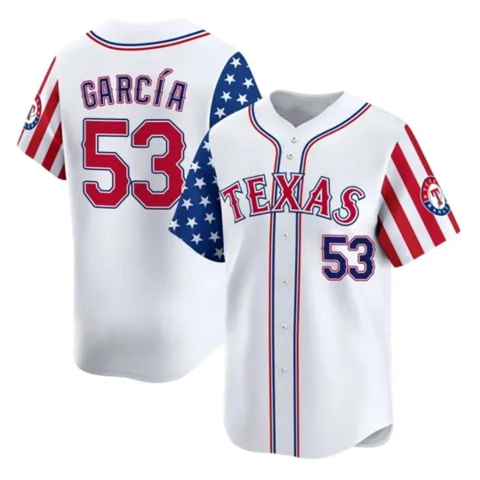 Discover Custom 2025 Texas Rangers Independence Day Vapor Edition 3D Print White Jersey