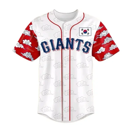 Custom 2025 San Francisco Giants Korean Heritage Edition 3D Print White Jersey