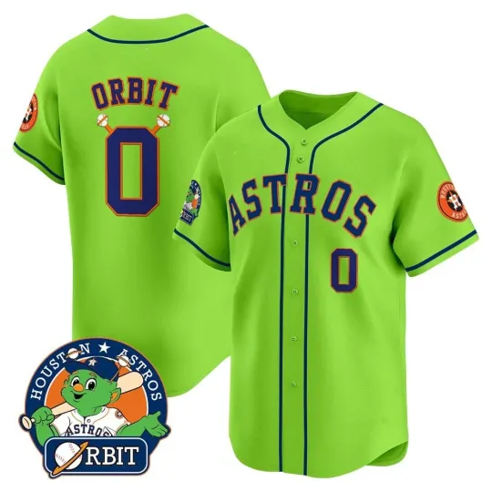 Custom 2025 Houston Astros Orbit The Mascot Special Edition 3DPrint Green Jersey