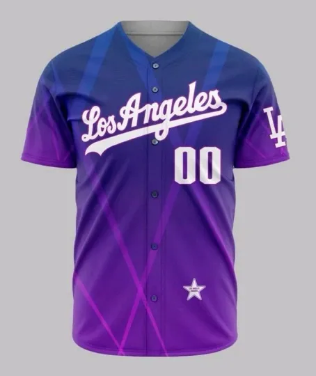 Discover Custom LA Dodgers 2025 City Connect 3D-Print Multicolor Purple Baseball Jersey