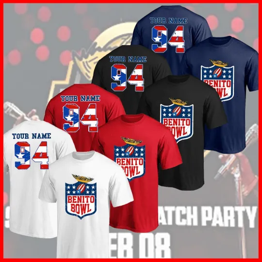 Discover Custom Name Benito Bowl T-Shirt 2026 Bad Bunny Super Bowl Halftime
