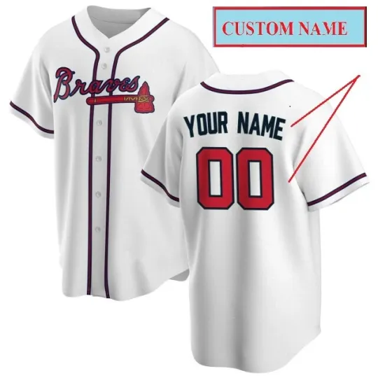 Discover Custom Name And Number Braves Fan Made Baseball Jersey Print White