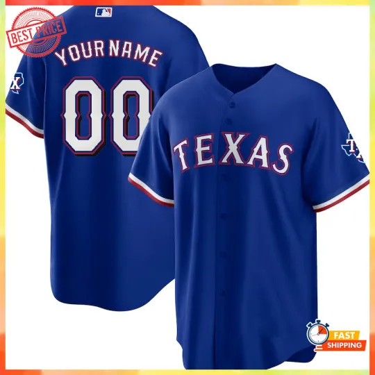 Discover Custom Name Number Texas Baseball Jersey Print For Fan Made Men Size S-5XL