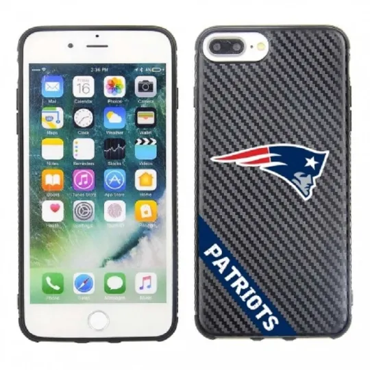 football New England Patriots Carbon Case for iPhone 8 +, 7 +, 6 + & 6S + (5.5")