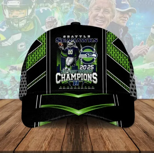 Discover Seahawks 2025 NFC West Champions Classic Cap