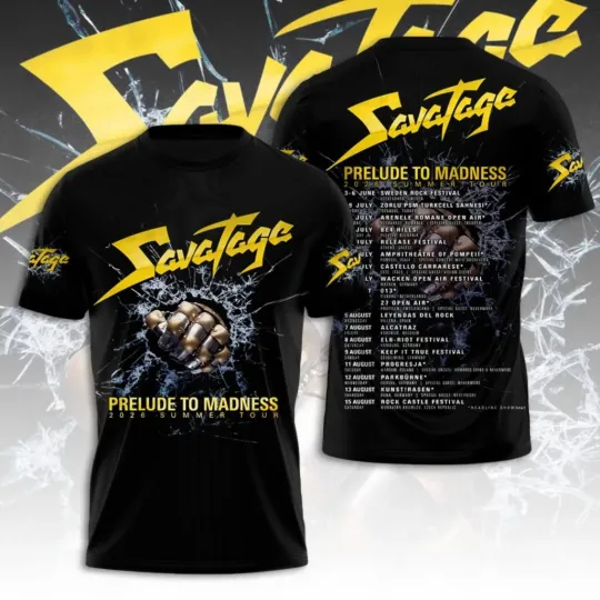 Discover Savatage 2026 Summer Tour 3D T-Shirt