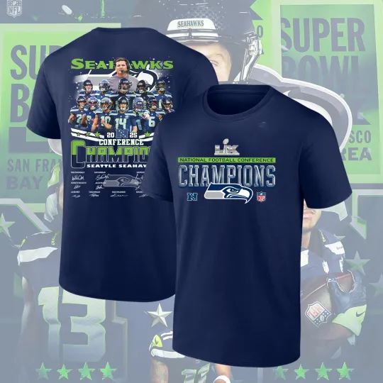 Discover Seattle Seahawks 2025 Championship Roster 2Sided TShirt