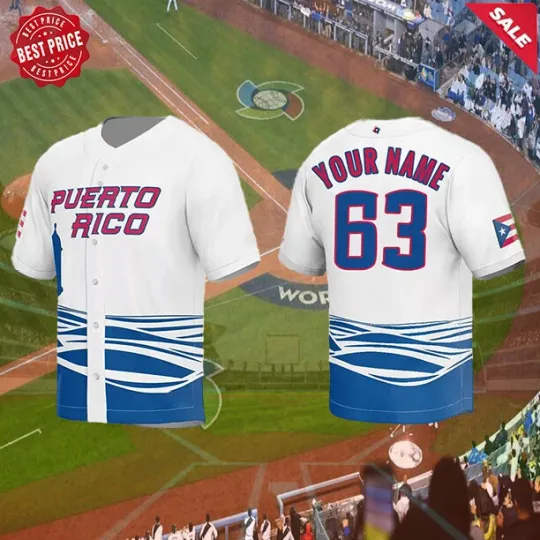 Discover No.63 Cruz Puerto Rico Baseball Jersey 2023 World Baseball Classic For Men