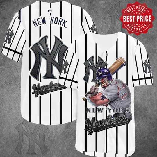 Discover Design For Men New York Baseball Jersey Print  Stripe Lines Fan Made 2023