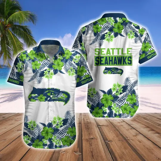 Seattle Seahawks Hawaiian Lemon Pool Tropical Aloha Shirt3