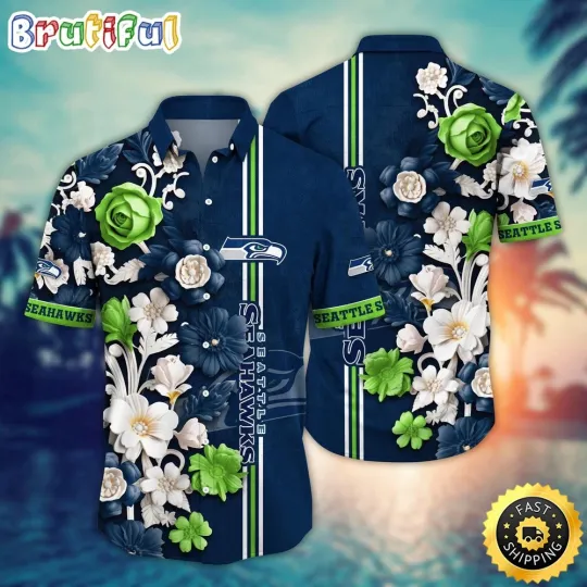 Seattle Seahawks Hawaiian Shirt Flower Aloha Shirt For Fans