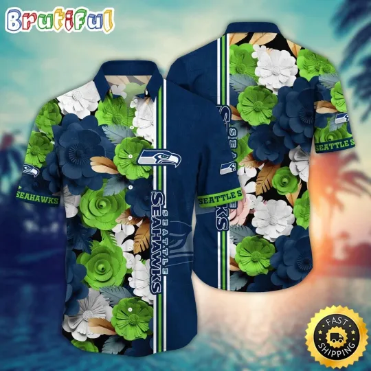 Discover Seattle Seahawks Hawaiian Shirt Flower Laid Back Hawaiian Charm