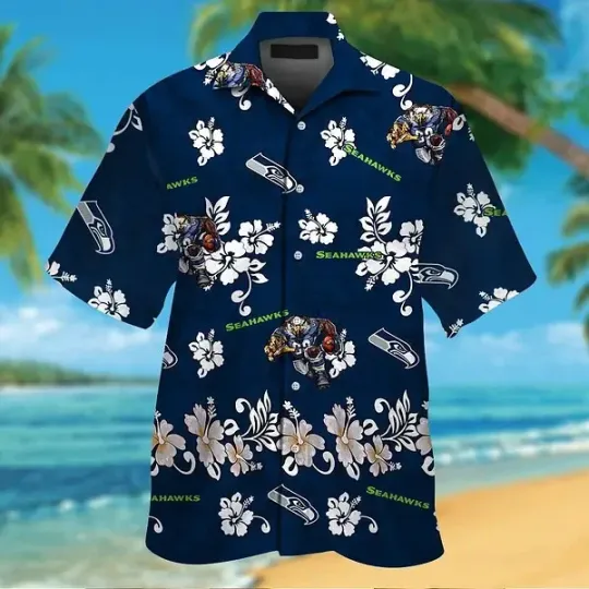 Discover Seattle Seahawks Short Sleeve  Tropical Hawaiian Shirt