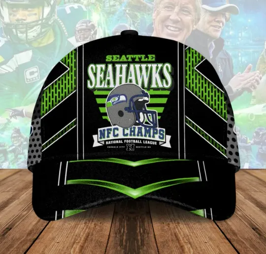 Discover Seattle Seahawks 2025 NFC Champions Baseball Cap Unisex