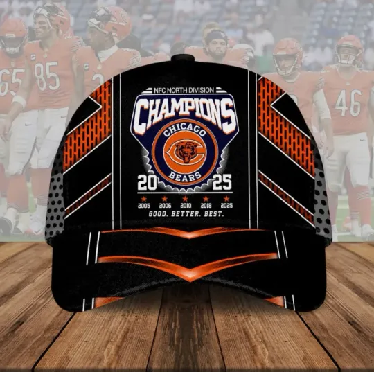Discover Bears 2025 NFC North Champions Classic Cap 3D Print