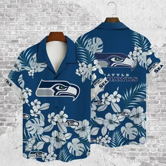 Discover Seattle Seahawks Pacific Cool Hawaiian Shirt Shorts #4