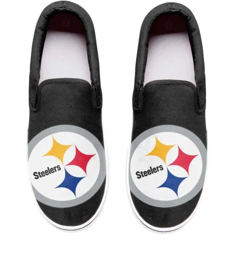 Pittsburgh Football Team Steeler Slip On Sneakers for Fan