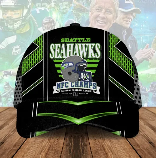 Discover Seattle Seahawks NFC Champions 2025 Classic Baseball Cap