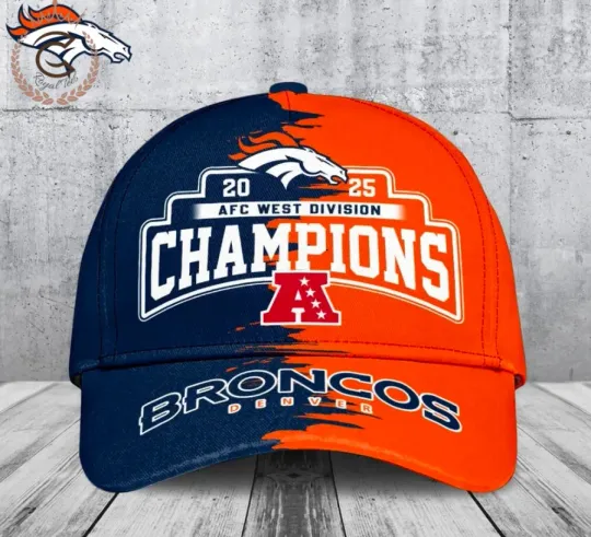 2025 AFC West Champions Denver Broncos Baseball Cap