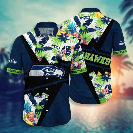 Seattle Seahawks Hawaiian Lemon Stands Tropical Aloha Shirt