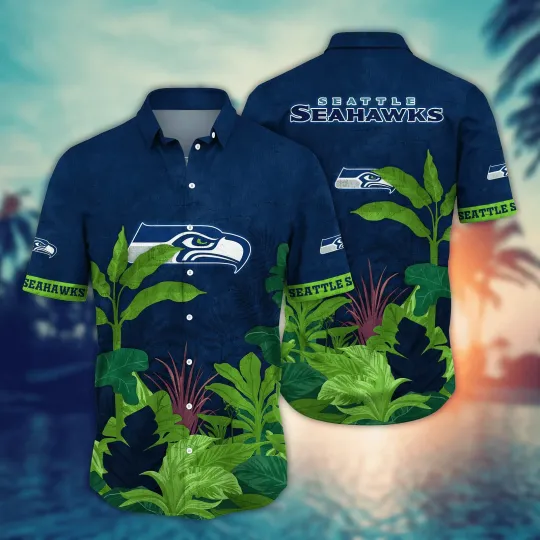 Discover Seattle Seahawks football Hawaiian Shirt Evening Strolls Aloha Shirt