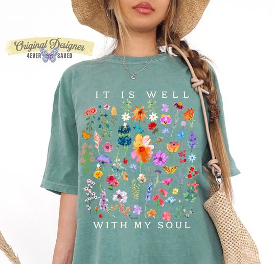 Discover It Is Well With My Soul PNG, Christian Floral Art (Digital Download)